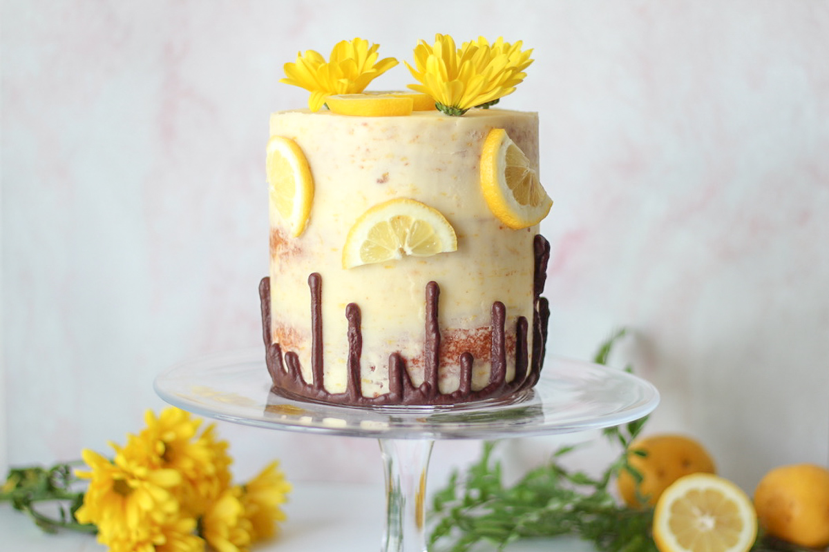 Lemon Cake with Raspberry Swiss Meringue Buttercream and shortbread -  Ashlee Marie - real fun with real food