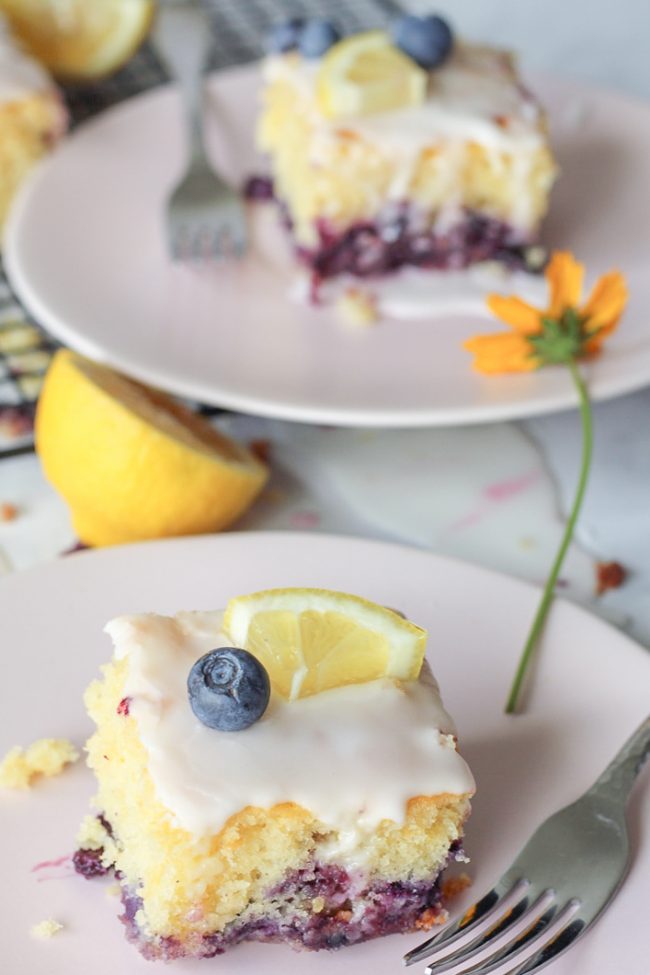 Lemon Blueberry Sheet Cake - This Celebrated Life